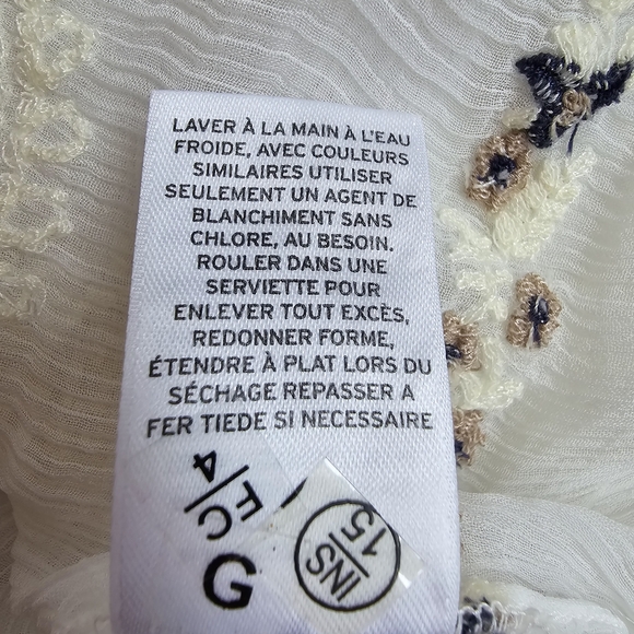 NWOT Hinge white mixed lace top size 1 - Picture 7 of 12